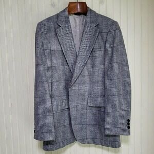 Austin Manor Blazer Mens 40 Gray Check Tweed Sport Coat Jacket Colombia